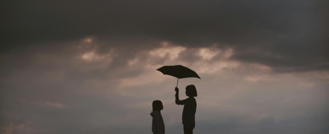 Girls with umbrella